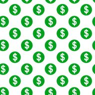 Dollar sign seamless pattern on white background