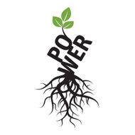 Black vector Tree Roots and POWER