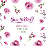 Vector invitation card with watercolor elements Wedding collect