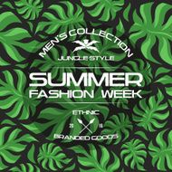 Summer fashion week flyer and seamless pattern N3