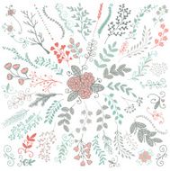Vector Hand Sketched Rustic Floral Doodle Branches N5