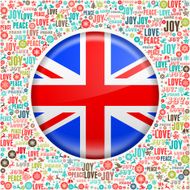 U K Flag on Holiday Christmas Background Pattern N2
