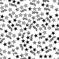 grayscale stars and percentage for rating reviews seamless pattern