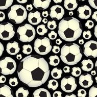 soccer and football balls dark seamless vector pattern eps10