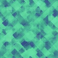 Green blue lines and squares painted watercolor pattern Seamless background