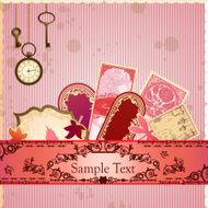 Vector scrapbooking luxury card with marks and stickers N2