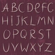 Decorative alphabet on wooden background vector