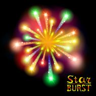 Festive patterned firework bursting in various shapes sparkling pictograms set N15