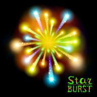 Festive patterned firework bursting in various shapes sparkling pictograms set N16