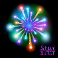 Festive patterned firework bursting in various shapes sparkling pictograms set N18