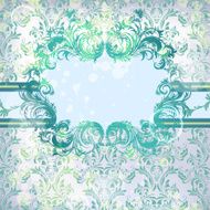 Vector damask background with floral calligraphic frame N3