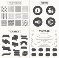Information sign and group Communication icons N10