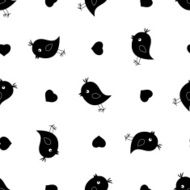 seamless cute birds colorful cartoon pattern