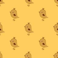 seamless cute birds colorful cartoon pattern N2