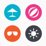 Beach holidays icons Umbrella and Sunglasses N3