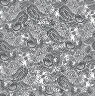 Vintage floral hand drawn seamless pattern Vector N11
