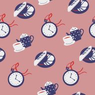 lovely colorful afternoon tea seamless background