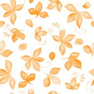 Seamless pattern with beautiful hand drawn watercolor leaf N2