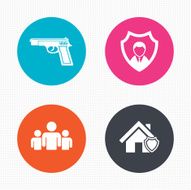Security agency icons Home shield protection