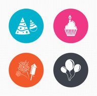 Birthday party Cake balloon hat and fireworks N4