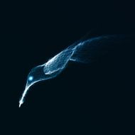 Neon abstract hummingbird N2