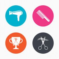 Hairdresser icons Scissors cut hair symbol N3