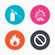 Fire flame icons Prohibition stop symbol N6