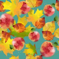 watercolor vector autumn pattern N30