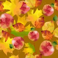 watercolor vector autumn pattern N32