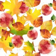 watercolor vector autumn pattern N33