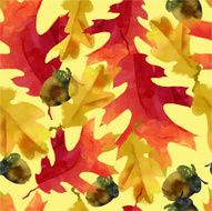 watercolor vector autumn pattern N37