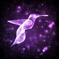 Neon abstract hummingbird N3