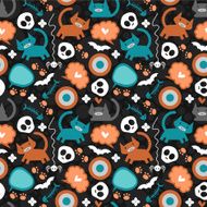 Cute seamless pattern with cats