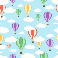 Air balloons in the sky Seamless pattern