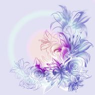 Flowers Roses lilies and camomile N11