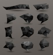 Abstract modern polygonal bubble label website N16