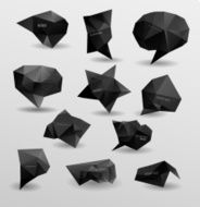 Abstract modern polygonal bubble label website N18