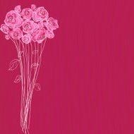 Pink and red roses card with copy space