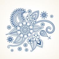 Blue floral design element