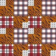 Patchwork seamless pattern plaid checkered background