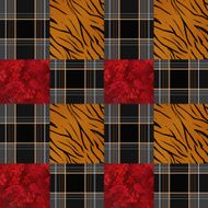 Patchwork seamless pattern checkered plaid background N3