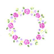 Watercolor decorative floral element