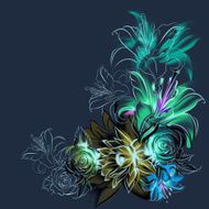 Flowers Roses lilies and camomile N15