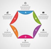 Abstract paper hexagon infographics template N2