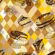 Vector seamless patten with party pastry and sweets N2
