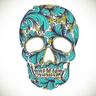 Vector illustration with Hand Drawn Skull N7