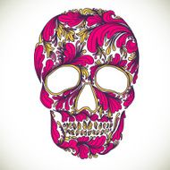 Vector illustration with Hand Drawn Skull N10