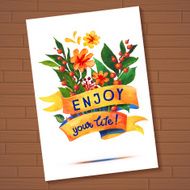 Typographic Beautiful Floral Greeting Card N4