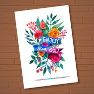 Typographic Beautiful Floral Greeting Card N6