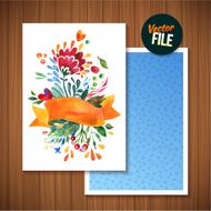 Beautiful Floral Greeting Card Bright illustration N8
